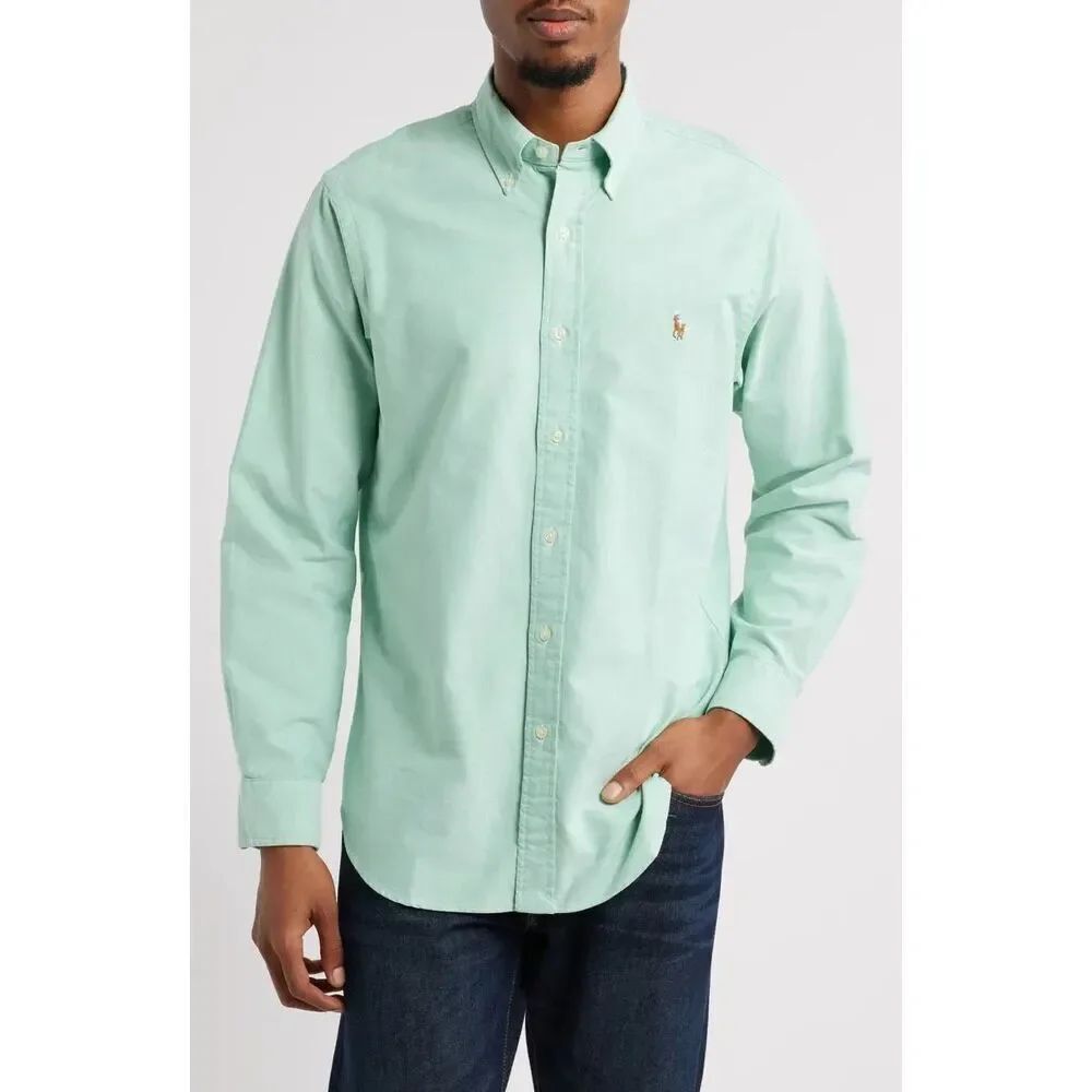 ✨Polo Ralph Lauren Classic Fit Green Button-Down Oxford Sz 17.5/34-35 Shirt✨